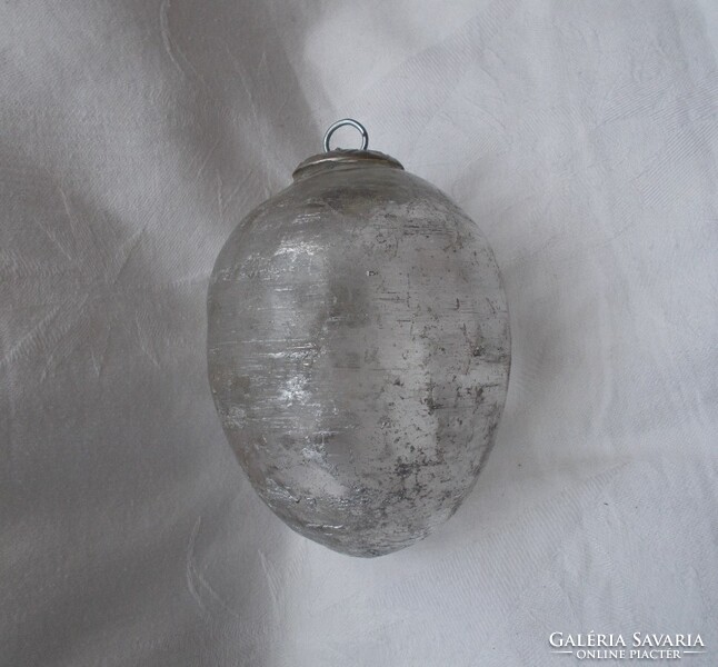 Üveg tojás alakú gömb karácsonyi dísz,fenyőfa karácsonyfadísz,fenyődísz 1db