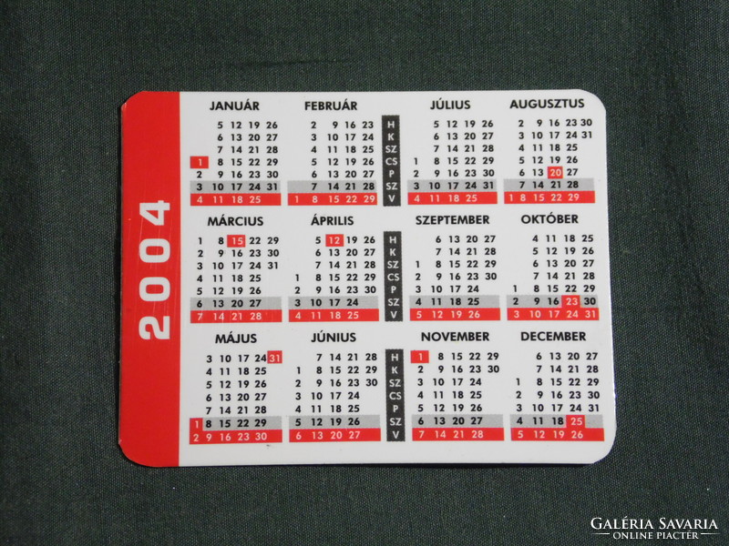 Card calendar, smaller size, Friday weekly newspaper, magazine, humorous, Prime Minister Péter Meggyesi, 2004, (6)