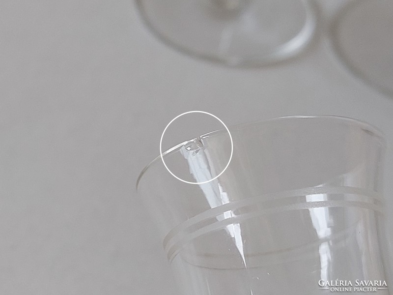 Régi likőrös üveg talpas pohár 6 db