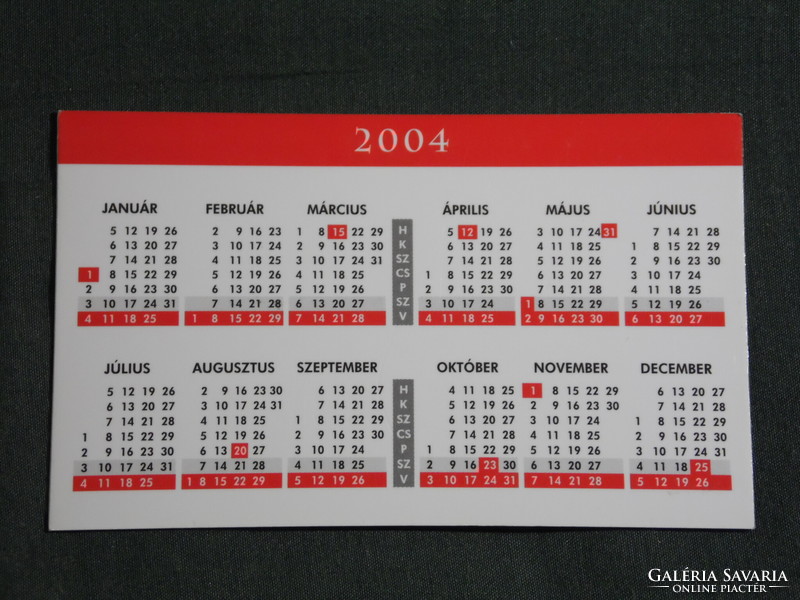 Card calendar, smaller size, fordan center, billiards club restaurant, Pécs, 2004, (6)