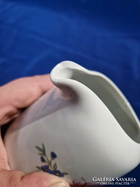 Alföldi porcelán  színes virágmintás tejkiöntő, 12 cm magas