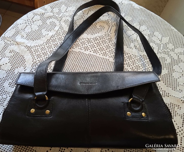 Beautiful giorgio ferra - leather shoulder bag handbag reticule