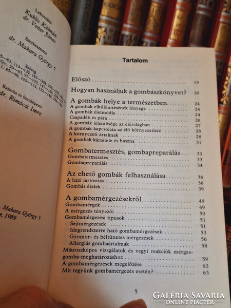 GOMBA !! KALMÁR-MAKARA-RIMÓCZI: GOMBÁSZ KÖNYV -1989-NATURA -GYŰJTŐI!