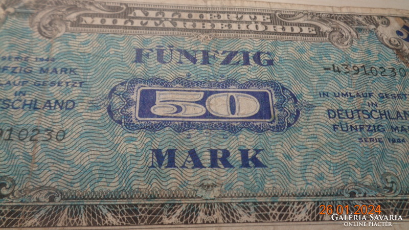 50 Mark  1944 . II. vh végén Szövetségi katonai valuta . német átmeneti pénz