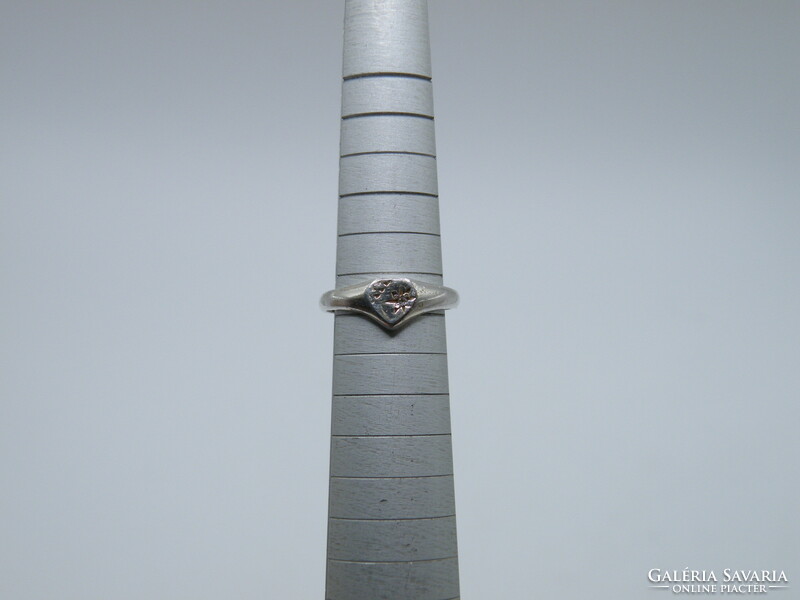 Uk0188 Heart shaped little finger silver 925 ring size 46 1/2 child