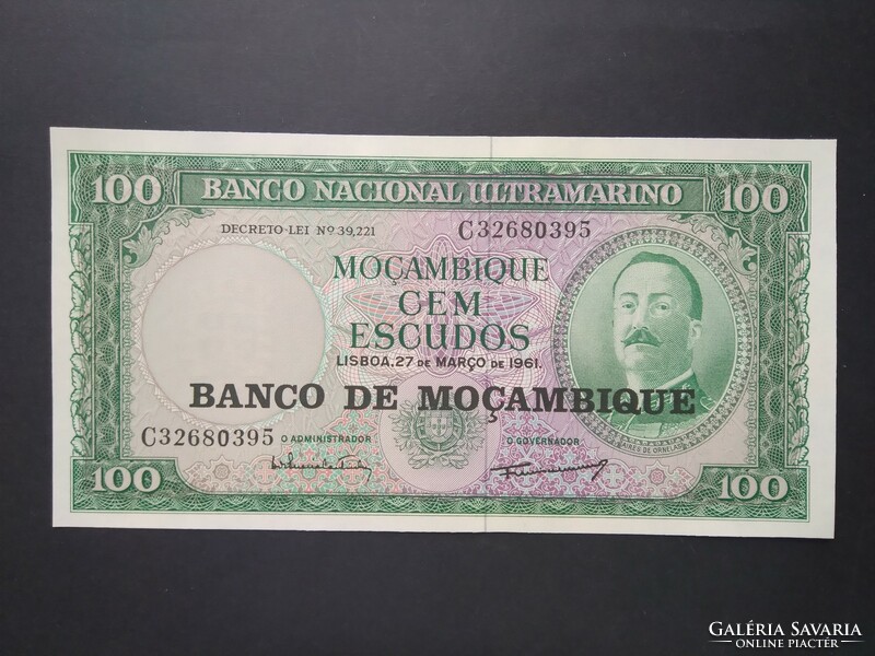 Mozambik 100 Escudos 1961 Unc