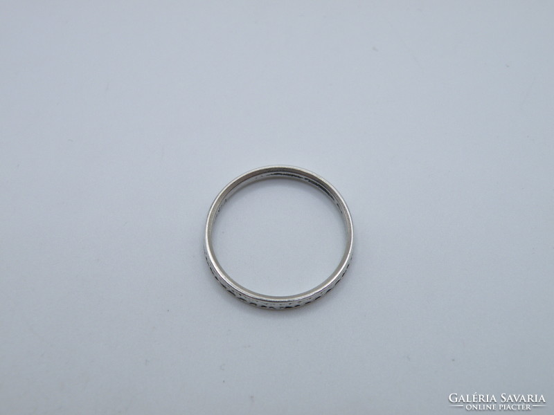 UK0195 Gravírozott ezüst 925 gyűrű méret 55 1/2