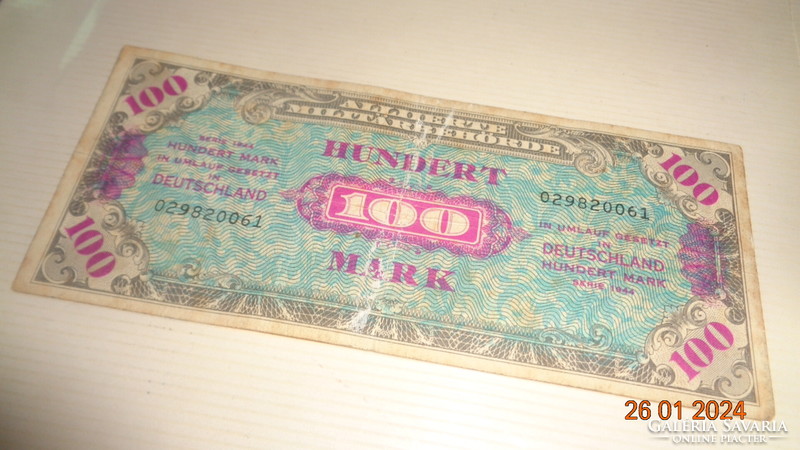 100 Marks 1944. II. Federal military currency at the end of Vh. German transitional money