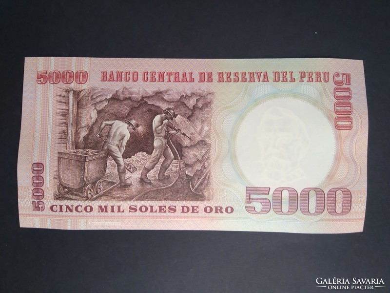 Peru 5000 Soles de Oro 1985 Unc-