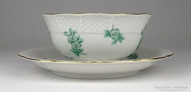 1Q344 Herend porcelain tea cup with old green Eton pattern