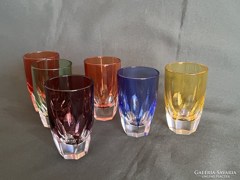 Set of 6 colored liqueur glasses (u0017)