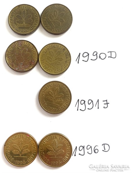 12 pcs of nsk 5 pfennig 1950-1996 German West Germany