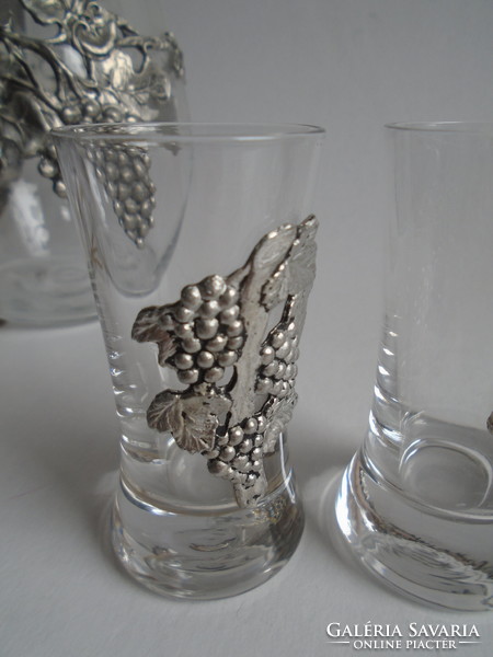 2 pcs. New brandy glass with pewter coating.