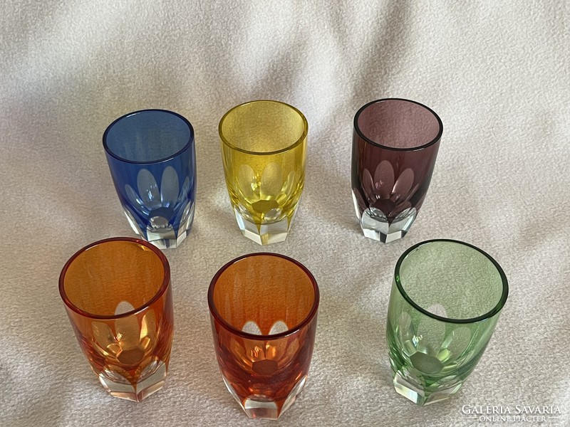 Set of 6 colored liqueur glasses (u0017)