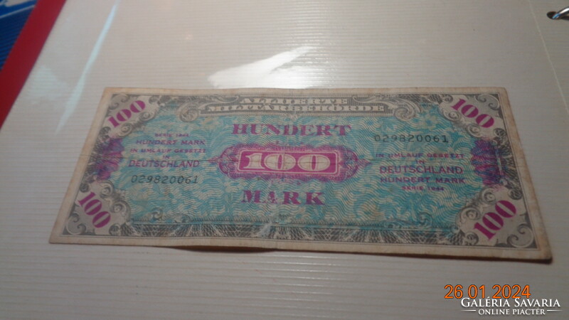 100 Marks 1944. II. Federal military currency at the end of Vh. German transitional money