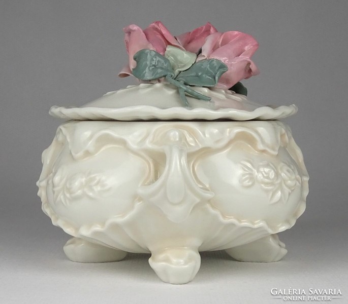 1Q342 old pink baroque ens porcelain bonbonier