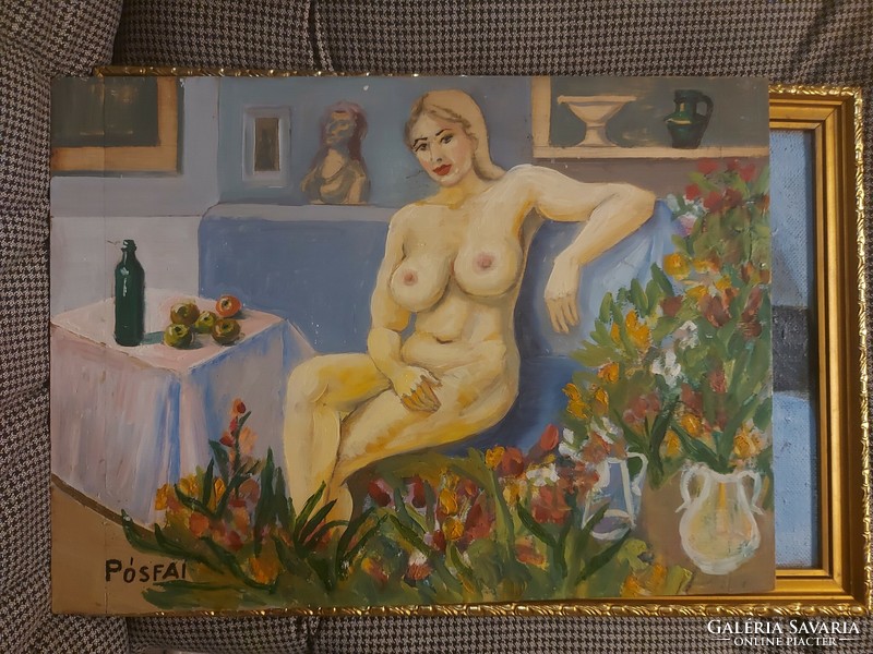 L.Kovács Júlia/Pósfai Júlia/Pósfainé: " Szépség", festmény, olaj, falap, 35x48 cm