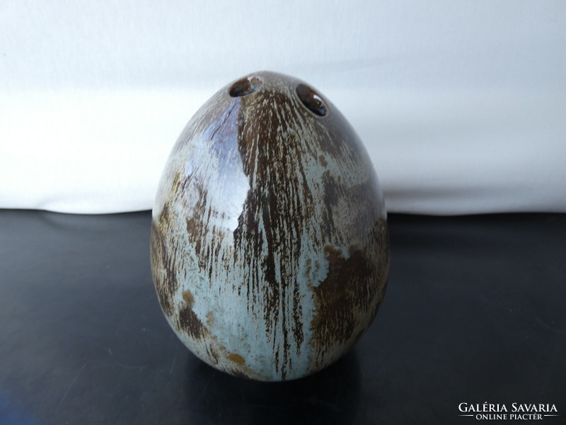 Franz theiner keramik ceramic studio ikebana egg 1970. - From handmade austria marked tk.