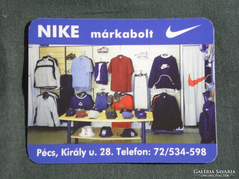 Kártyanaptár, kisebb méret, NIKE márkabolt sport üzlet, Pécs, 2004, (6)