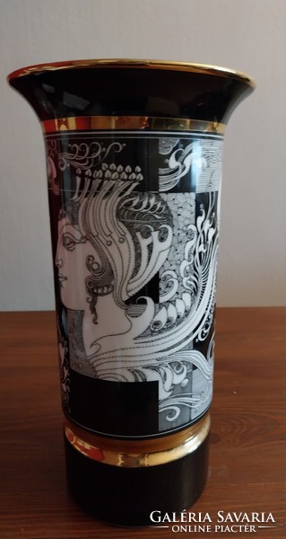 Hollóházi Saxon endre limited edition vase