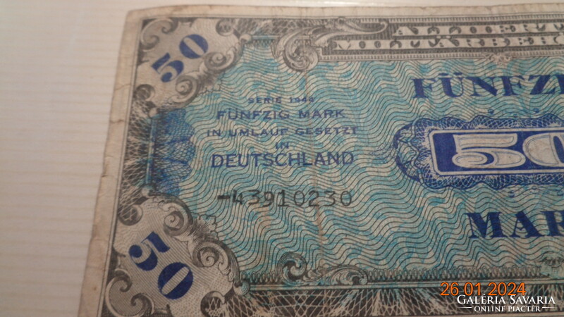 50 Mark  1944 . II. vh végén Szövetségi katonai valuta . német átmeneti pénz