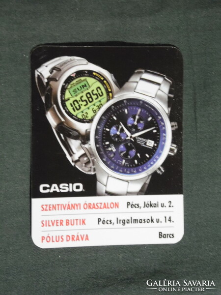 Card calendar, smaller size, Szentivány watch salon, jewelry stores, Barcs, Pécs, Casio watch 2004, (6)