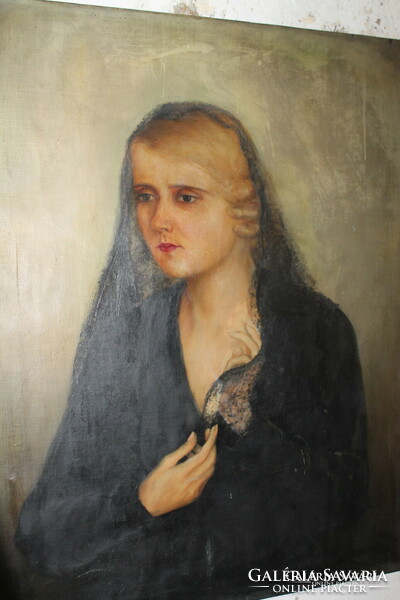 Art Deco olaj / vászon festmény- női portré