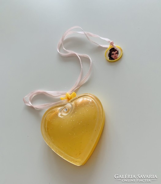 Original disney princess princesses belle heart pendant necklace 8 cm princess heart can be opened crown