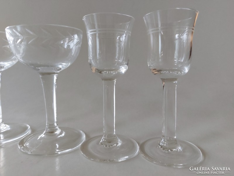 Old liquor glass stemmed glasses 6 pcs