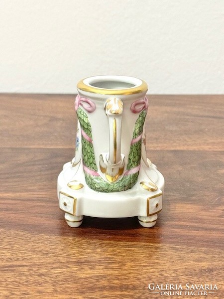 Hand-held candle holder in Herend braid style is a rarity