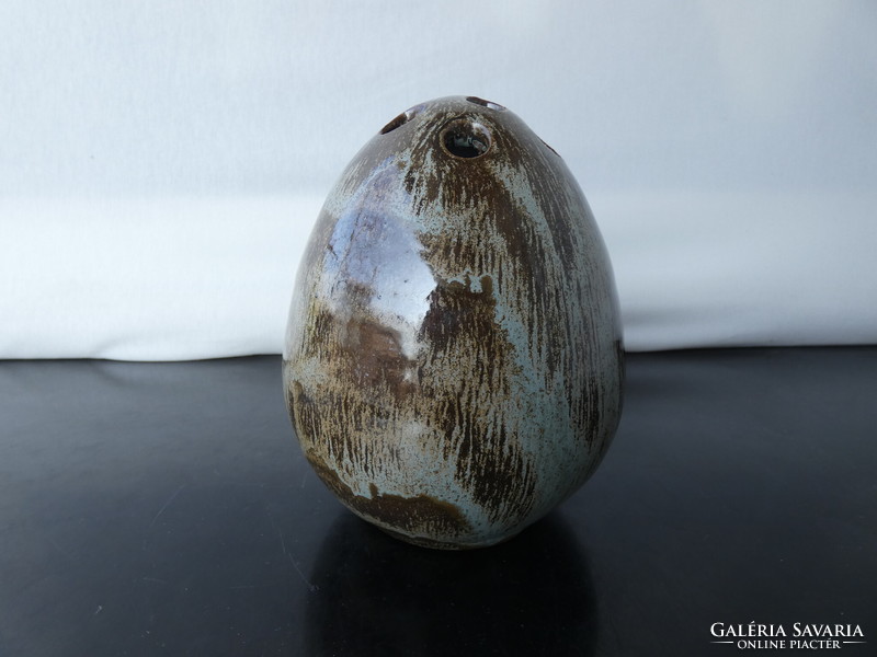 Franz theiner keramik ceramic studio ikebana egg 1970. - From handmade austria marked tk.