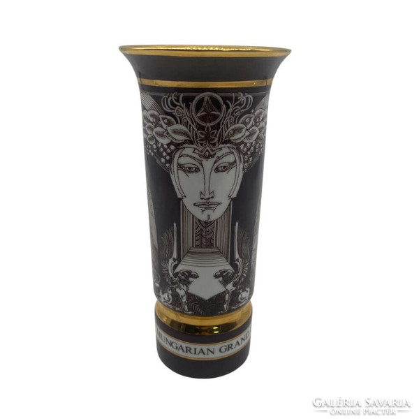 Szasz endre grand prix brown limited vase 1986 hólloházi- m1280