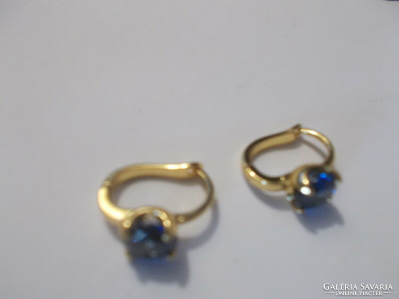 For half! Italian gold filled earrings with blue stones