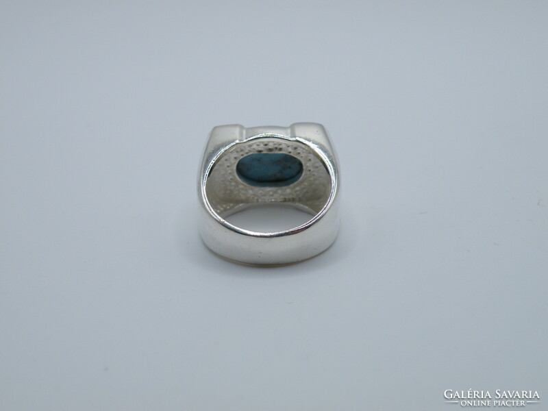 UK0199 Elegáns kék köves ezüst 925 gyűrű méret 56 1/2