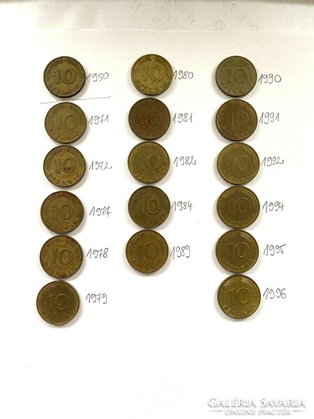 17 db 20 Pfennig NSZK 1959-1996 Mindegyik más évszám német Németország
