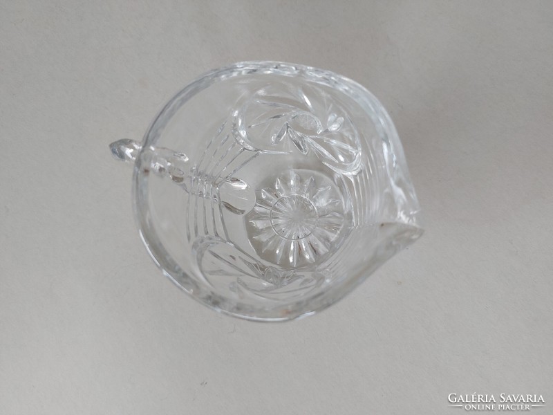 Régi kis kancsó öntött üveg tejkiöntő 10 cm