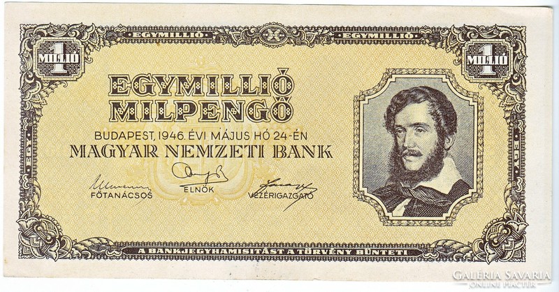 Magyarország 1000000 milpengő 1946 G