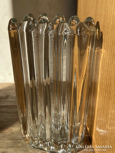 František VÍZNER üveg váza Sklo Union Rudolfova üveggyár (U0023)