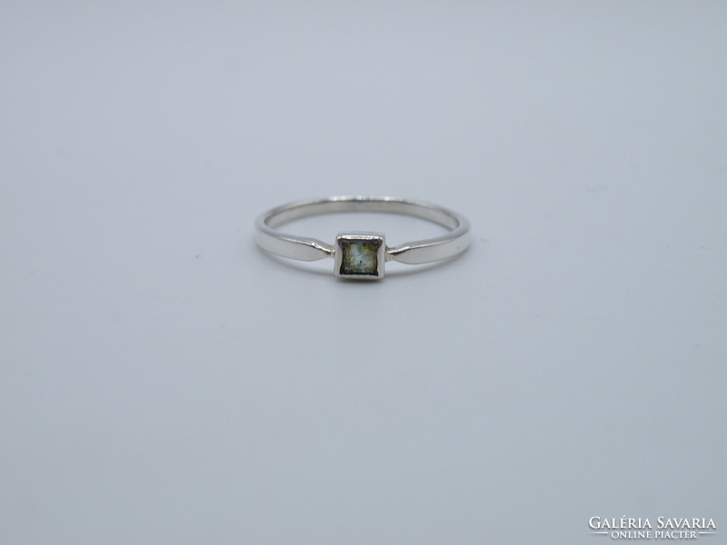 UK0194 Zöld köves ezüst 925 gyűrű méret 54