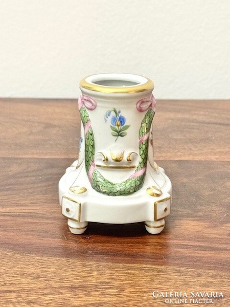 Hand-held candle holder in Herend braid style is a rarity