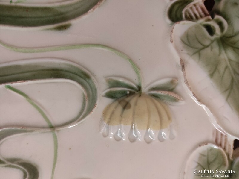 Antique villeroy & boch water lilies majolica plate 19 cm