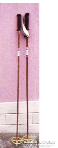 Vintage liljedahl bamboo ski poles in a pair. A rarity made in the 1960s