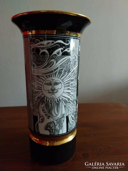 Hollóházi Saxon endre limited edition vase