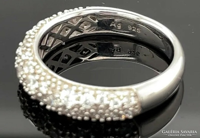 Wonderful sparkling zirconium stone ring 925 - new