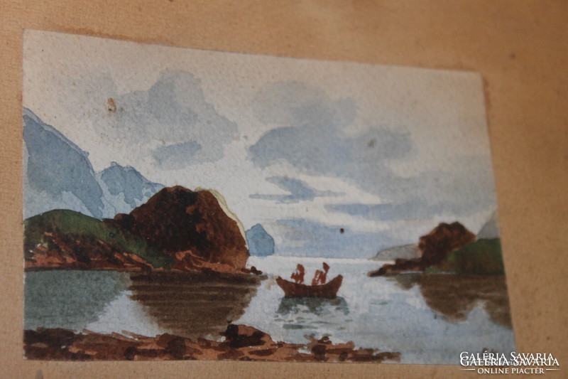 Csónak a tavon- jelzett festmény