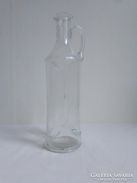 Old special shape thick-walled cast glass beaked pouring oil vinegar wine brandy syrup