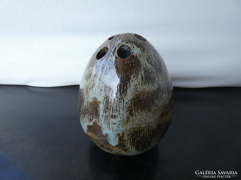 Franz theiner keramik ceramic studio ikebana egg 1970. - From handmade austria marked tk.