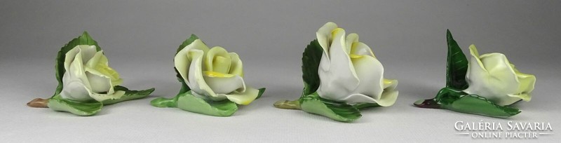 1Q453 old damaged Herend porcelain rose 4 pieces