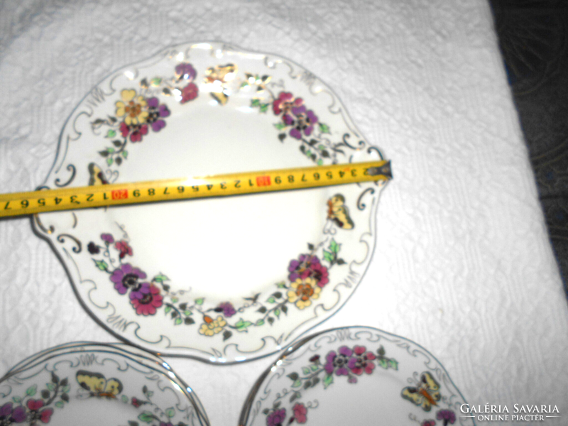 6 Personal butterfly Zsolnay cake set, perfect condition