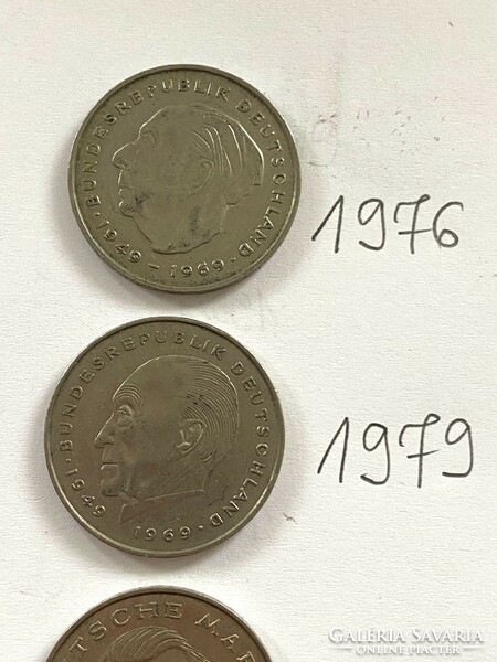 5 db NSZK 2 Márka 2 DM 1976-1994 (2 db jubileumi érme) német Németország